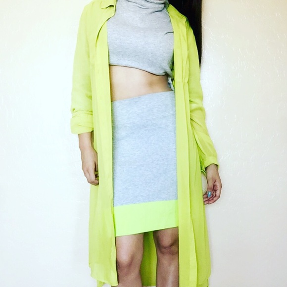 Theory gray color block skirt - Picture 1 of 4